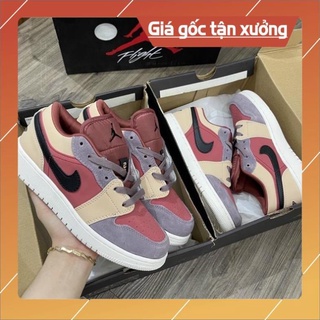 [FreeShip+ Hàng Xịn] Giày Jordan đỏ kem mận thấp cổ cao cấp, Giầy JD1 Vàng xám tím Full phụ kiện [Full box]