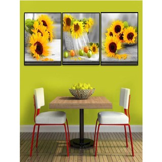 Combo 3 tranh canvas khung gỗ cao cấp - 30158 hoa hướng dương 1