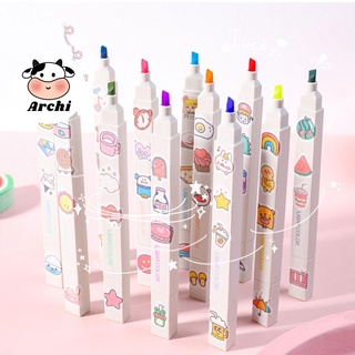 Bút highlight pastel 2 đầu, bút đánh dấu bút nhớ Light Color trang trí sổ