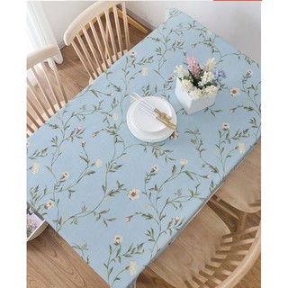 Khăn trải bàn Landecor họa tiết hoa dây xanh da trời nhẹ nhàng - TB425
