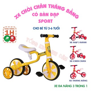 Xe Đạp 3 Bánh Cho Bé từ 2 Đến 5 Tuổi Sport 3 In 1 Xe Chòi Chân Thăng Bằng Cho Trẻ Em Có Bàn Đạp Khung Thép – DC036
