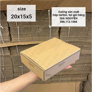 Combo 50 hộp carton đóng gói hàng 20x15x5 bìa cứng dày dặn