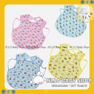 Yếm quàng nách nhiều màu họa tiết in rơi chống giằng giật, dùng khi bé ăn dặm, cho bé bú hoặc giữ ấm ngực