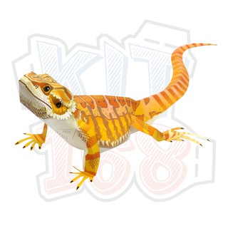 Mô hình giấy động vật bò sát Central Bearded Dragon