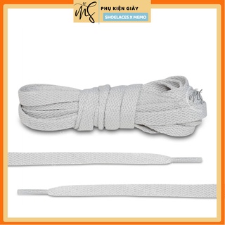 Dây giày bản dẹt màu xám nhạt Memolaces