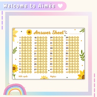 [Mã LIFEBOOK2 giảm 10% đơn 0Đ] Set 12 Phiếu Điền Trắc Nghiệm Mini Phiên Bản Sunflower - Answer sheet A6 | Aimée