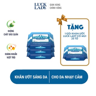 [MUA 3 TẶNG 1] Khăn ướt vệ sinh Luck Lady có mùi 25 tờ/gói - Mua 3 gói tặng kèm 1 gói cùng loại