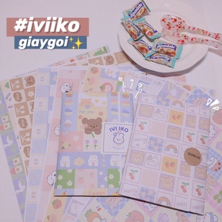 [Sẵn] Giấy gói 10 mẫu hoạ tiết đáng yêu dùng cho gói quà mini (không chống được nước)