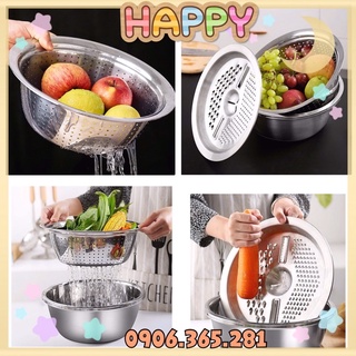 HH Rổ Inox Nạo Củ Quả Đa Năng 3 trong 1