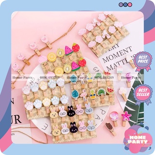 Kẹp Gỗ Treo Ảnh Trang Trí Set 10 Cái Nhiều Mẫu Dễ Thương + Kèm 2m Dây
