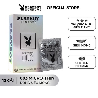 [Mã BMBAU50 giảm 7% đơn 99K] Bao Cao Su PLAYBOY 003 Micro-Thin hộp 12 cái