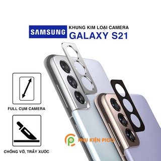 Dán camera Samsung S21 khung kim loại bảo vệ an toàn camera sau - Ốp viền camera Samsung Galaxy S21