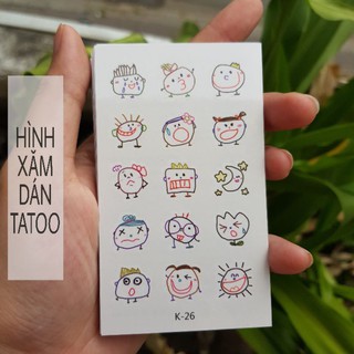Hình xăm mini cartoon k26. Xăm dán tatoo mini tạm thời, size <10x6cm