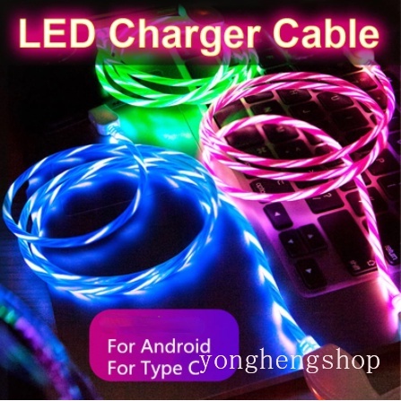 Cáp Sạc Có Đèn LED Cổng Type C Cho Điện Thoại Android