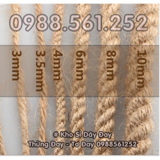 (Freeship 50k) Dây thừng đay trang trí dây đay gai, dây bố, cào móng thú cưng, petshop, mèo, thiệp cưới,thảm, nhiều size