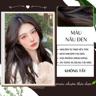 Thuốc nhuộm tóc màu nâu đen , tặng  kèm oxy trợ dưỡng và bao tay