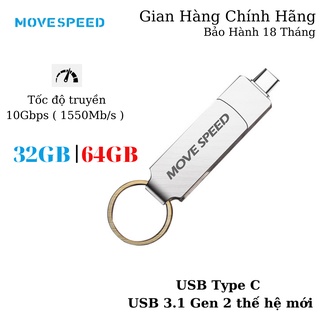 [ USB 32GB/ 64GB ] USB 3.1 Gen 2 C90 MOVESPEED - USB Type C Thế Hệ Mới, Tốc Độ Truyền Lên Đến 10Gbps