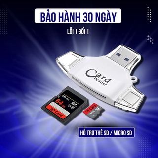 Đầu Đọc Thẻ Nhớ iPhone, Máy tính, Android - Cổng Lightning, Type C, USB, Micro USB cho thẻ nhớ SD, Micro SD Mã HD12
