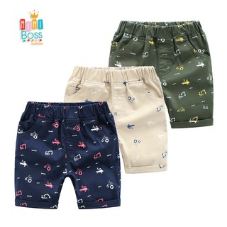Quần short kaki cho bé 10-25kg họa tiết máy xúc Quảng Châu