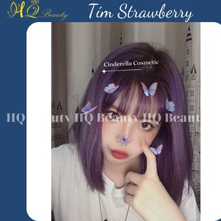 Thuốc nhuộm tóc màu Tím Strawberry + Tặng gang tay và trợ nhuộm