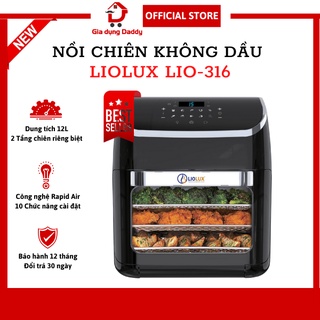Nồi chiên không dầu điện tử Liolux LIO-316 Dung tích 12 lít, Công suất 1800W, Thay lò vi sóng nướng, Bảo hành 12 tháng