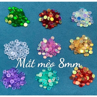 mắt mèo 11v 8mm làm hoa bột nail dùng trang trí túi sách phụ kiện giàu depS