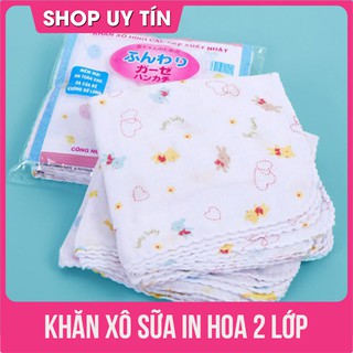 Gói 10 khăn xô sữa 2 lớp in hoa xuất Nhật cho bé