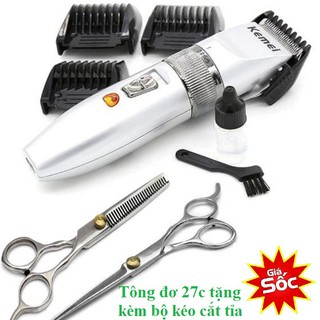 Tông đơ cắt tóc KEMEI 27c tặng kèm bộ kéo cắt tỉa hàng hiệu chính hãng