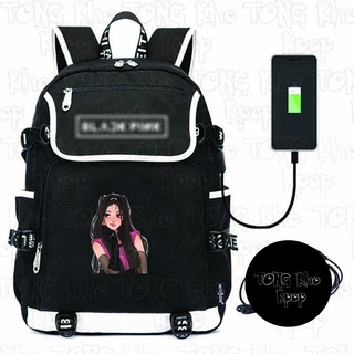 Balo nắp ngang in hình BLACKPINK LISA JISO JENNIE ROSE idol kpop thiết kế thông minh đi học cho nam nữ