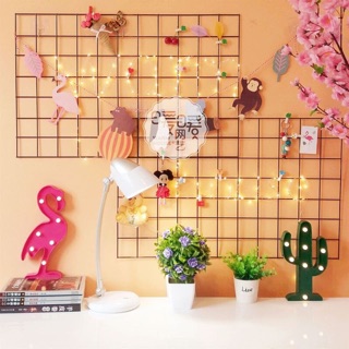 TẶNG 10 KẸP GỖ VÀ MÓC DÍNH- LƯỚI SẮT DECOR TRANG TRÍ SIZE 37x47cm. Cam kết đẹp hơn trên hình mẫu :)).