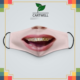 khẩu trang vải màu trắng Mặt Người_1546 CARTWELL dây đeo mềm, đeo thoải mái, dễ thở, thoáng khí