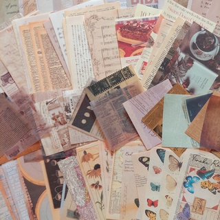 Set 100 tấm giấy nền mix phong cách cổ điển vintage và retro