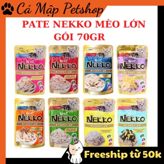 Pate cho mèo Nekko, Pate cho mèo lớn và mèo con đủ vị túi 70gr