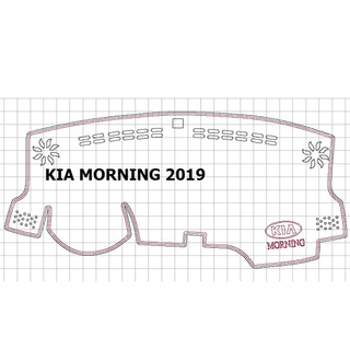 Thảm Taplo xe Kia Morning từ nằm 2011 đến 2021 chất liệu Nhung lông cừu hoặc Da Carbon