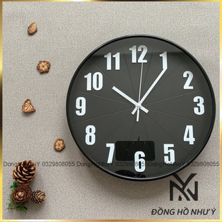 Đồng hồ treo tường MÚI CAM - MÀU ĐEN CHỮ TRẮNG phong cách trẻ trung kích thước 30 cm