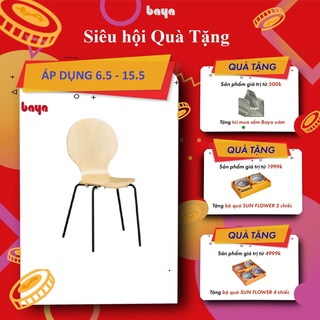 Combo 04 Ghế Ăn Ngồi Ban Công Màu Gỗ Sáng BAYA VERONA Có Điểm Tựa Chất Liệu Gỗ Ván Ép Bền Chắc Thoải Mái Dễ Chịu 6000276