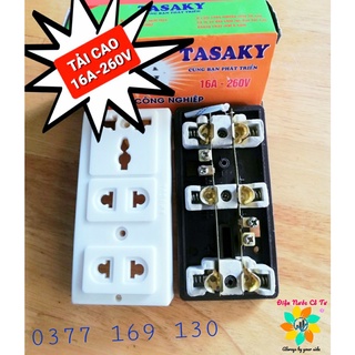 Ổ Cắm Điện 3 Lỗ Lõi Sứ Chịu Nhiệt Chịu Tải Cao 16A(3600w) Tasaky