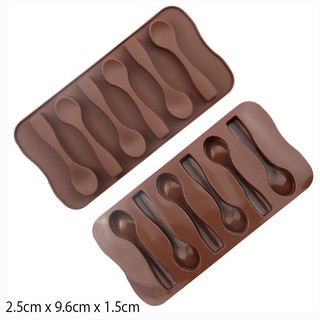 HCM - Khuôn silicon đổ socola, rau câu hình thìa muỗng cà phê 6 cái