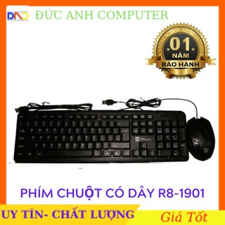 Combo bàn phím chuột máy tính có dây R8 1901- Chính Hãng R8- Bảo Hành 12 Tháng - 1 Đổi 1