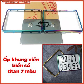 Khung Ốp Biển Số Xe Máy Full Bộ Kèm MIKA - Xi Titan 7 Màu