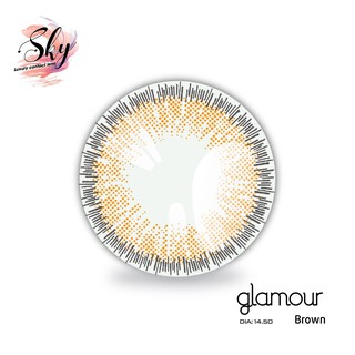 Kính áp tròng Sky Lens -Glamour Brown 0-6 Độ Made in Korea Chính Hãng Dia14.00