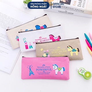 Túi đựng bút vải Ngựa Pony, túi đựng bút cute dễ thương giá rẻ, đồ dùng học tập văn phòng phẩm TB03
