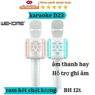 NEW Mic Karaoke WK D23 Hỗ Trợ Ghi Âm Kết Nối Bluetooth Cắm Được USB Và Thẻ Nhớ CHÍNH HÃNG
