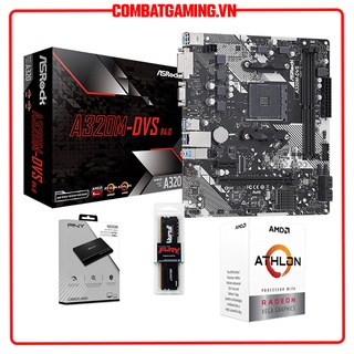 Combo Máy Tính Cpu Athlon 3000G + Main Asrock A320M DVS R4.0