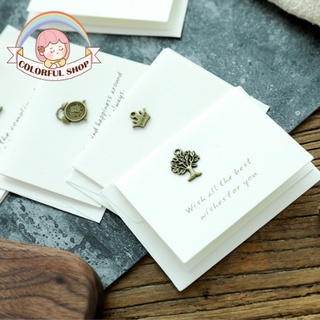 Thiệp Cổ điển Vintage gắn hình 3D, giấy art sang trọng kèm phong bì màu trắng