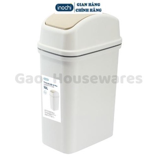 [FreeShip] Thùng rác nắp lật 10L (có lõi) inochi, nhựa nguyên sinh, ngăn mùi hôi, kháng khuẩn - Giao màu ngẫu nhiên