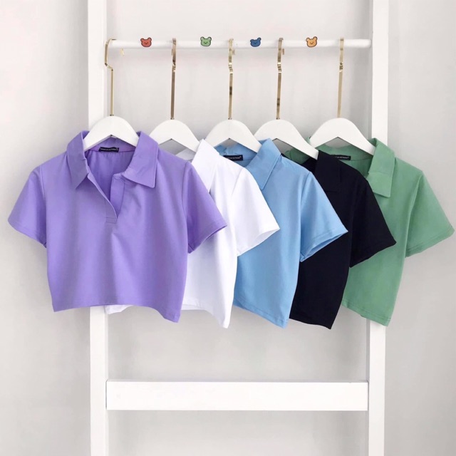 [Ảnh thật] Áo croptop polo basic
