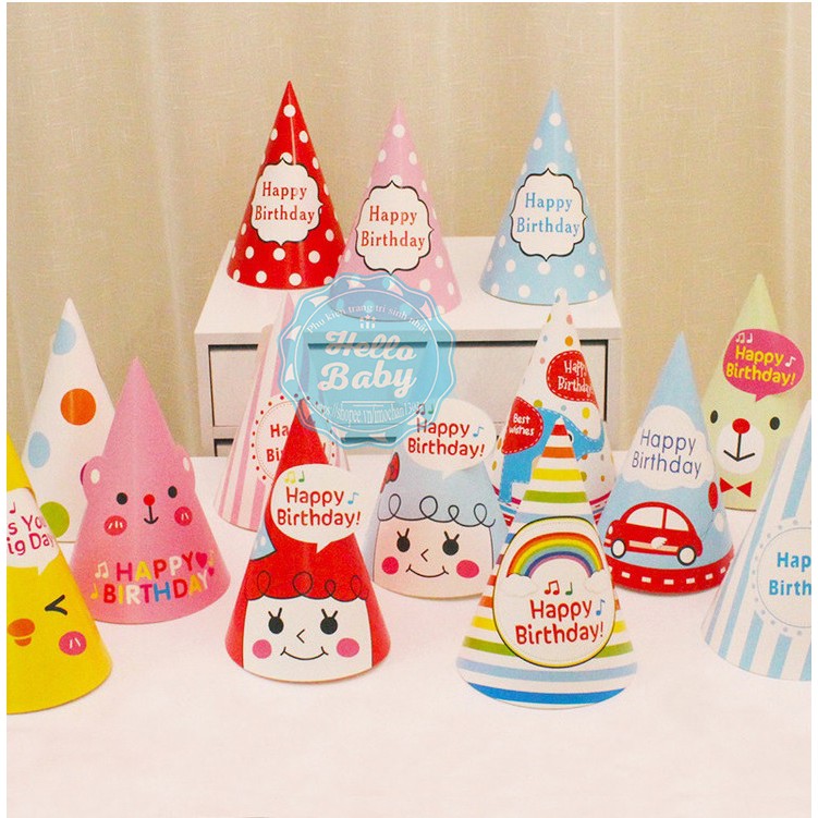 Set 5 mũ sinh nhật cho bé