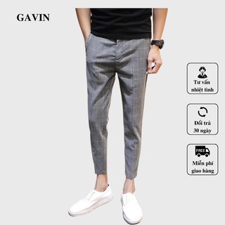Quần âu nam ống côn Gavin, Quần tây âu nam kẻ caro chất vải tuyết mưa co giãn 4 chiều không nhăn không xù (QAKS)