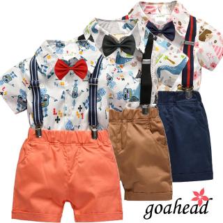 Bộ áo sơ mi + quần short kiểu dáng dễ thương dành cho bé trai